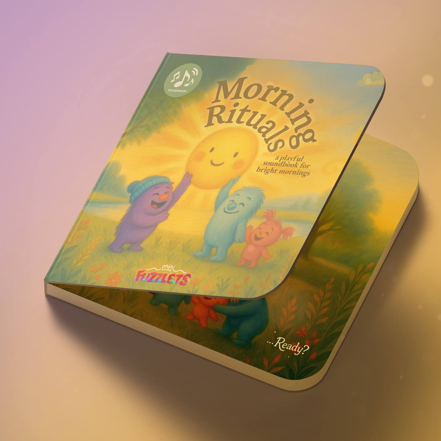 Child using Morning Rituals Soundbook interactive buttons for daily routine